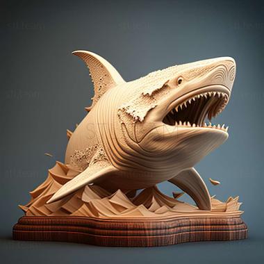 3D model white shark (STL)